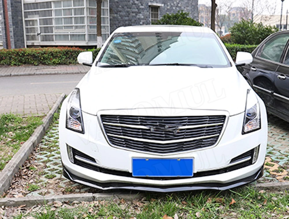 Передний передний спойлер для губ Cadillac ATS- 3 шт./компл. ABS Карбон черная головка бампер подбородок Лопата защита автомобиля Стайлинг