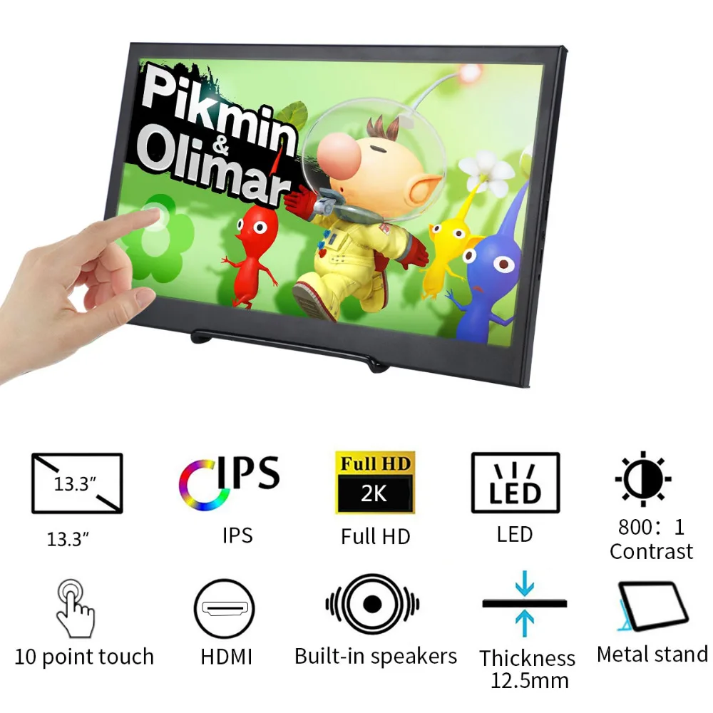 Новый сенсорный экран 13 3 дюйма 2K разрешение 2560*1440 HD монитор с USB HDMI портом для PS3 PS4