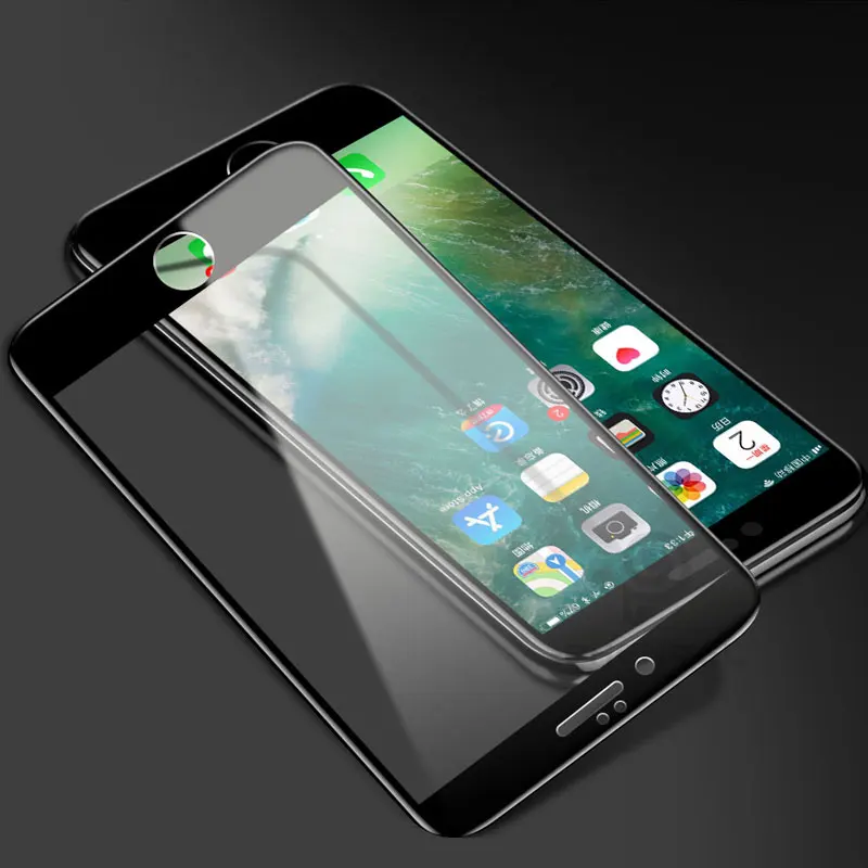 5D Полная защитная стеклянная пленка для iPhone 7 8 6S Plus Защитная экрана XS Max X XR