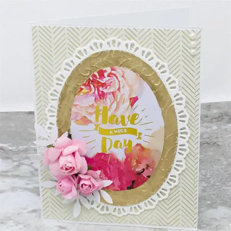 YPP крафт овальная кружевная рамка металлические режущие трафареты для DIY