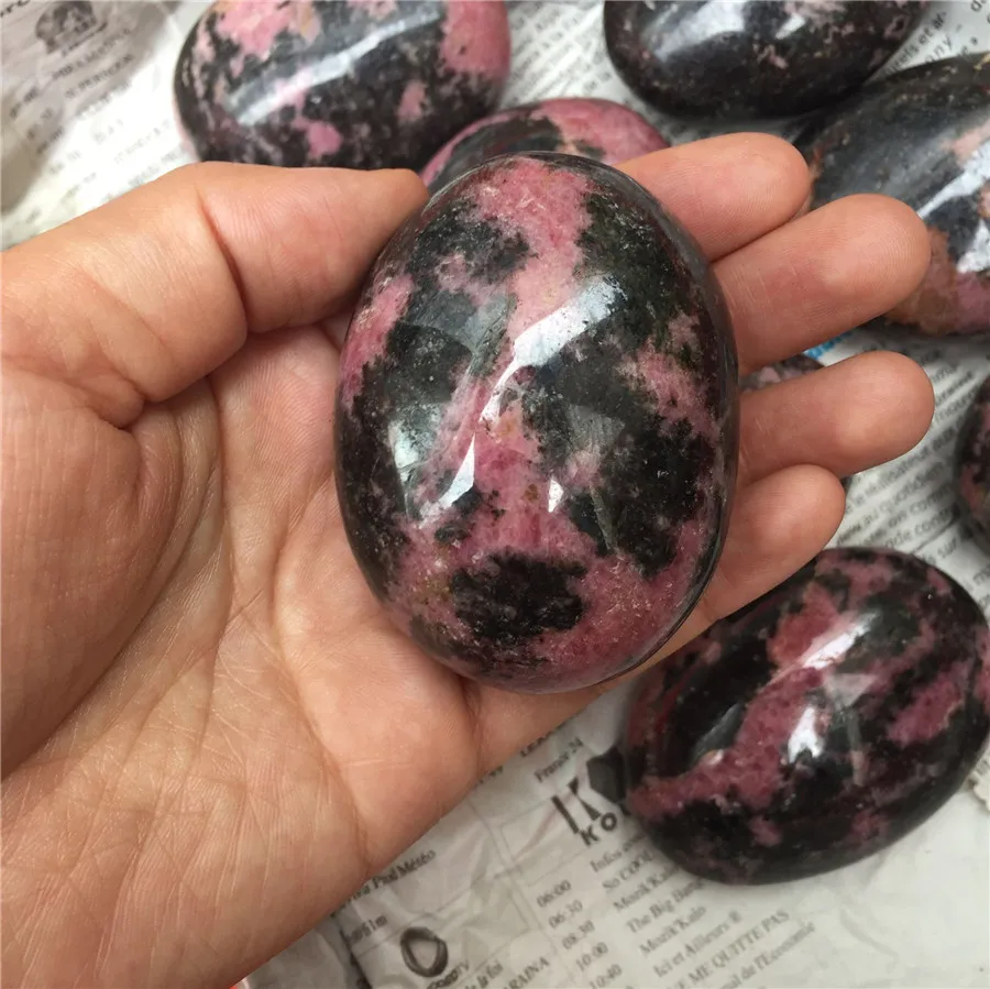 

Hot! new arrivals pretty natural plum blossom tourmaline tumbled palm stone and mineral polished gem reiki healing crystal