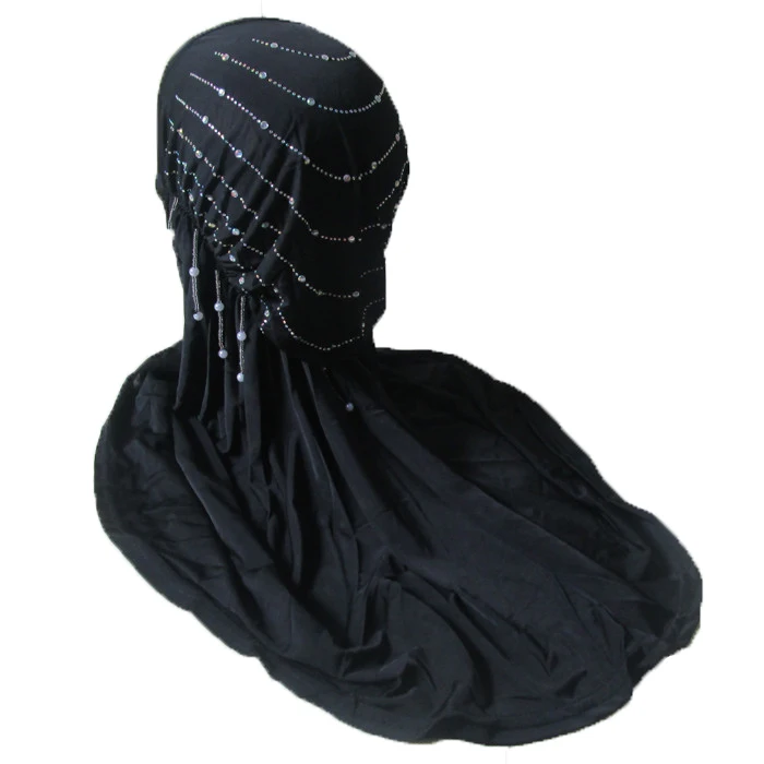 Muslim Islamic Hijab Scarf Woman Islam Jilbab Cap Abaya Hot drilling stones headscarf | Тематическая одежда и униформа