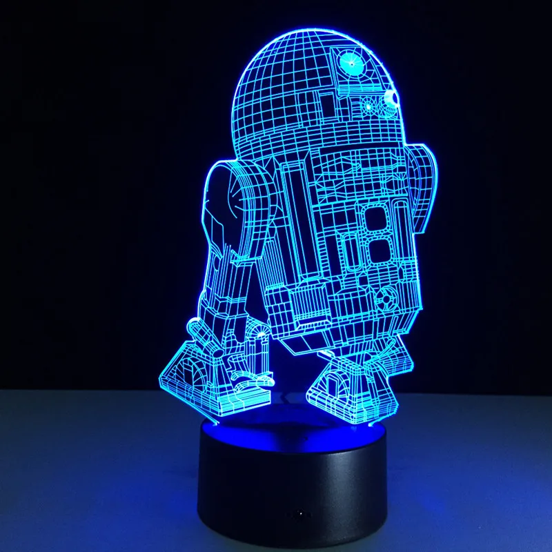 3d фигурка из Звездных войн 7 цветов Светодиодные ночные лампы для детей сенсорные