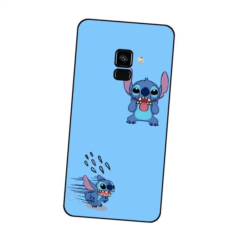 P210 Stitch Cartoon Black Silicone Case Cover For Samsung Galaxy J2 J3 J4 J5 J6 J7 J8 Pro Plus Prime 2018 2017 |