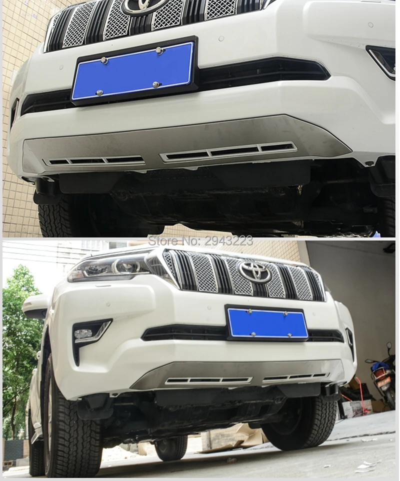 Для TOYOTA LAND CRUISER PRADO 150 FJ150 из нержавеющей стали, защита переднего и заднего бампера, защита от скольжения, накладки на пороги, 2 шт