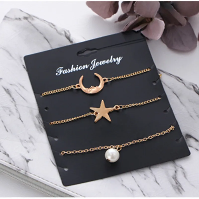 

Simple Bracelet three piece moon star for ladies
