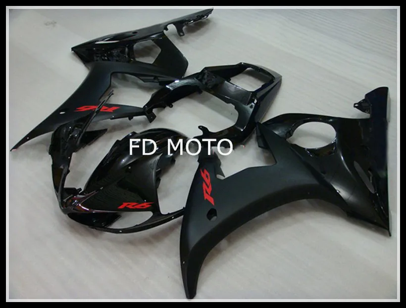 Мотоцикл черный рояльный ABS пластмасс обтекателя комплект для Yamaha R6 лет 98 99 00 01 02 1