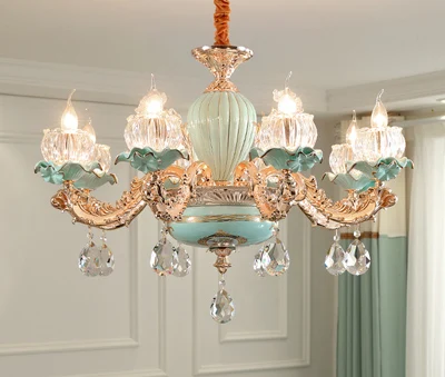 8 lights chandelier Роскошные современные люстры канделябры пятнистости Стекло абажур цветок люстра Французский хрустальная люстра светильник номер подвесная люстра в гостинную люстра для детской люстра потолочная винтаж люстра с пультом - Цвет абажура: 8 lights chandelier
