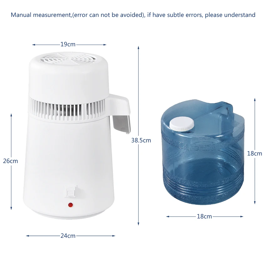 

KO101 Distiller Distillation Filter Machine Water Purifier Clean Equipment 4L Volume 304 stainless steel Material 110 V / 220 V