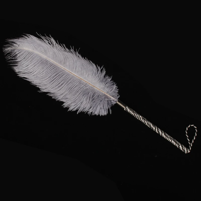 New 44cm black soft Foreplay ostrich flirt feather toys slave paddle flirting spanking fetish adult sex products for couples | Красота и