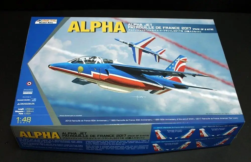 Кинетическая модель 1/48 K 48064 ALPHA Jet Patrouille De France 2017 (комплект из 2 комплектов) набор