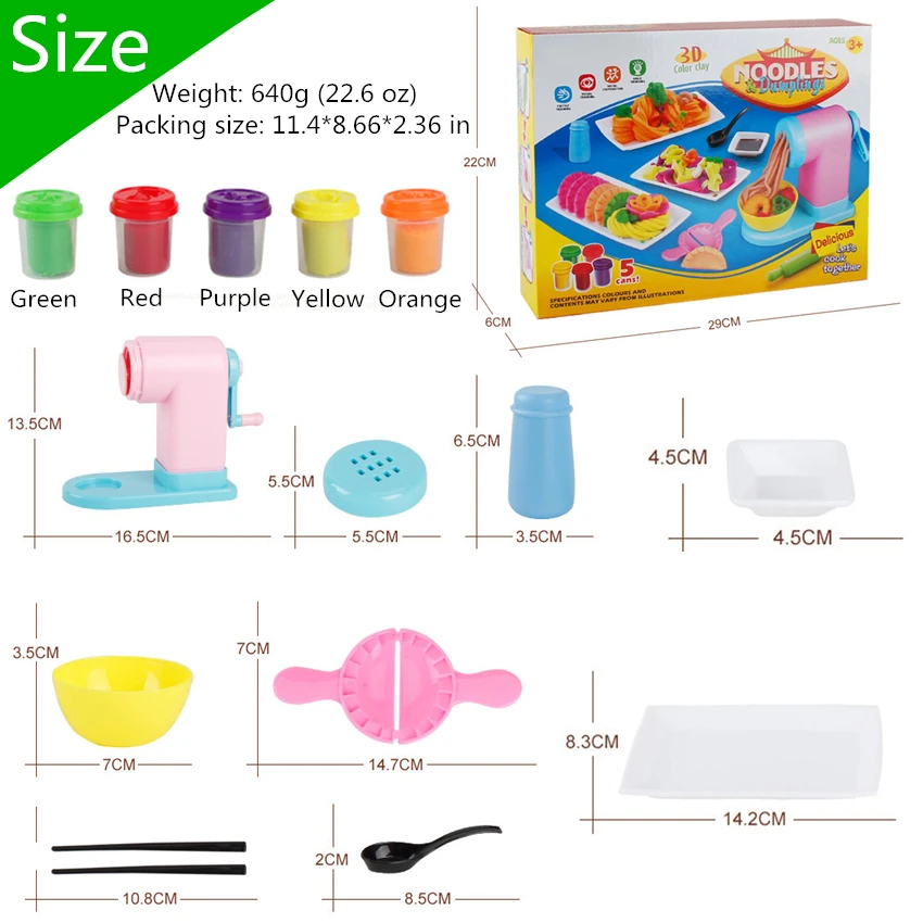 3D лапша Пластилин кухонные игрушки для детей играть полимерные пельмени глина с