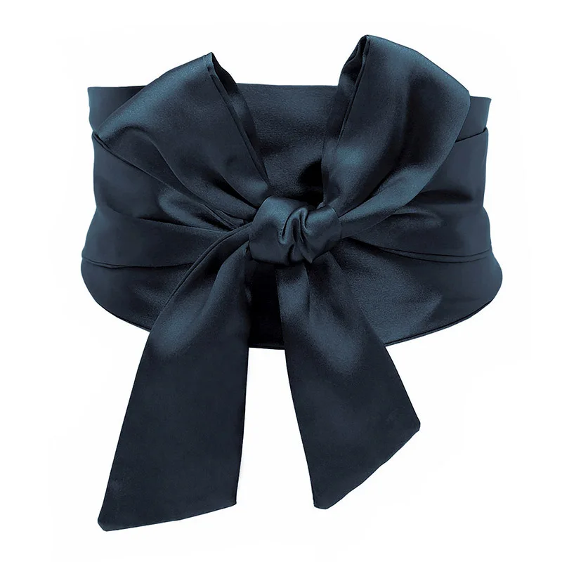 

10CM Reflective Polyester Fabric Dress Belt Women Fashion Self-Tie Bow Waist Belt Strap Female Slimming Corset Waistband Belts