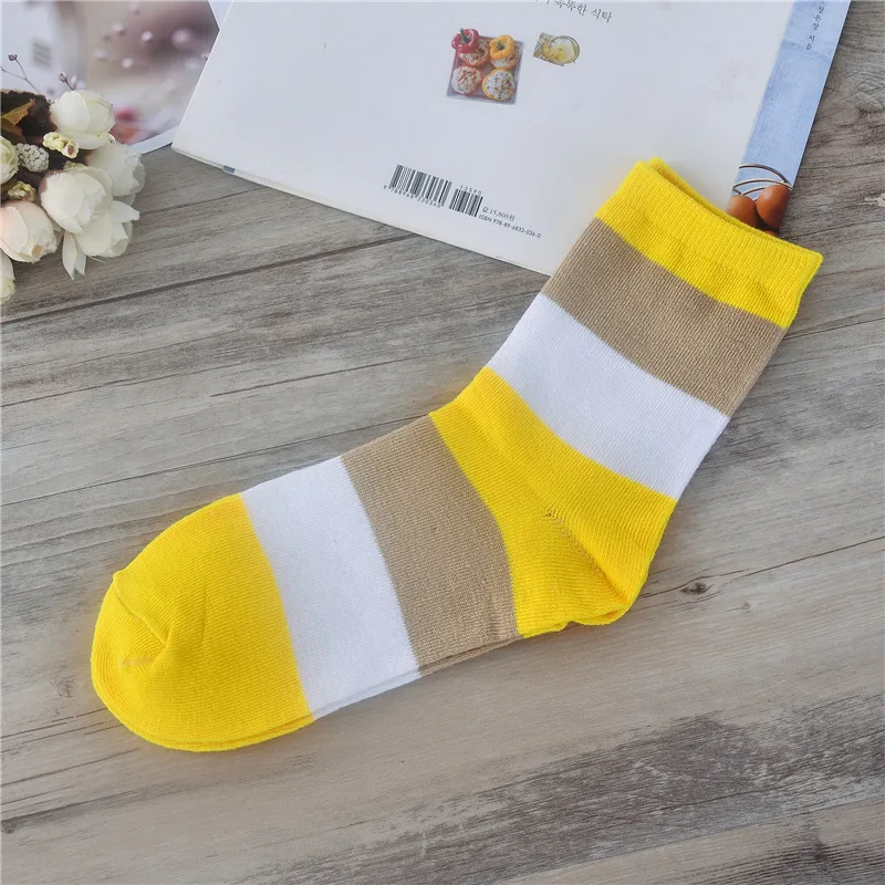 Женские однотонные носки в полоску теплые удобные 5 цветов 3 цвета сезон