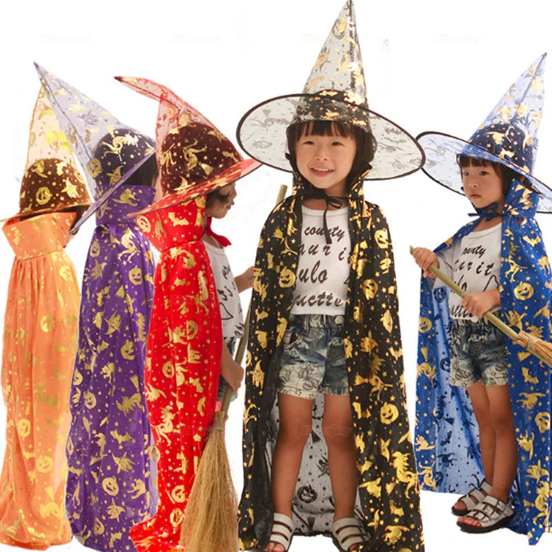 Kids Pumpkin Vampire Cloak Stage Performance Halloween Christmas Party Cosplay Costume Accessories 80cm | Тематическая одежда и