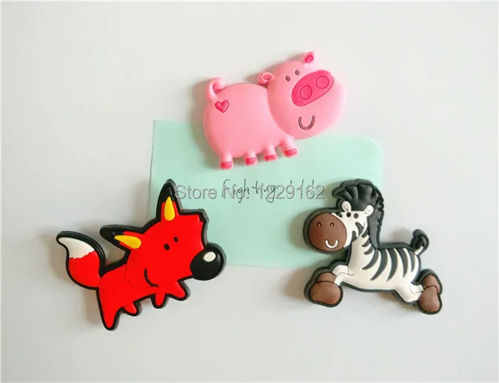 Free shipping (10pcs/lot) Cute Cartoon Animal fridge magnets whiteboard sticker Silicon Gel Refrigerator Magnets Kids gift images - 6