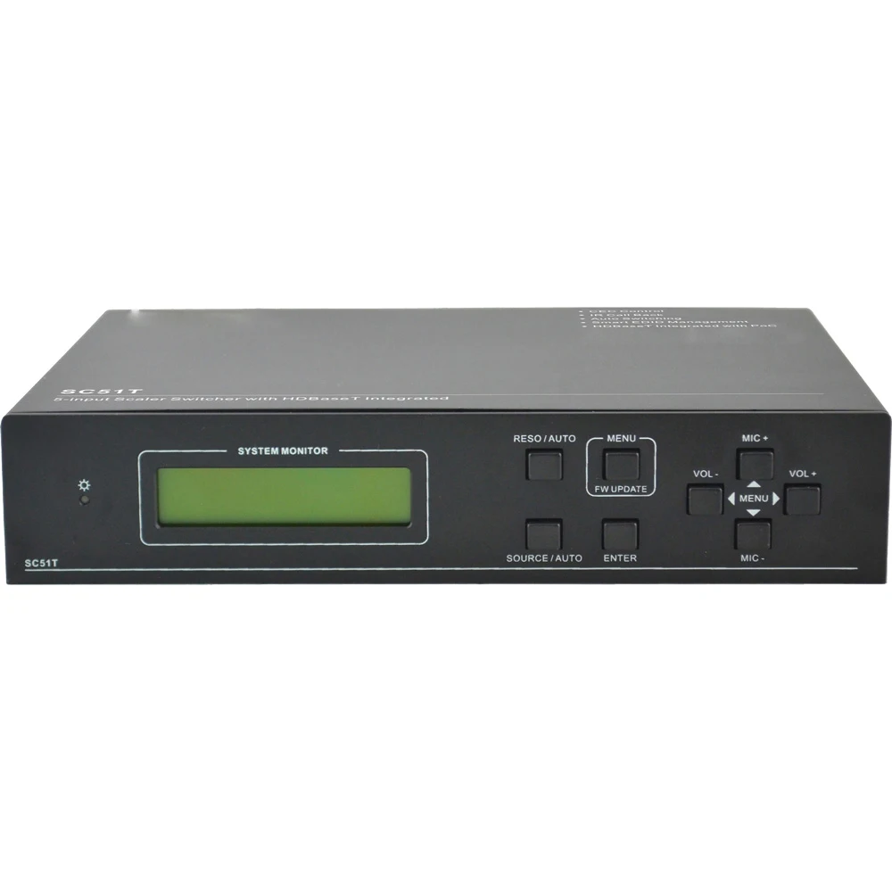 VGA HDMI HDBaseT Switcher Scaler extender Switch & Scale 5 входные сигналы на 2 выхода с использованием и