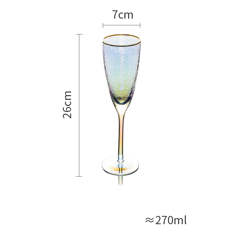 Champagne Cup Цветной ионный гальванический Радужный хрустальный бокал для свадьбы для шампанского, сверкающий бокал для вина, бокал для коктейлей - Цвет: Champagne Cup