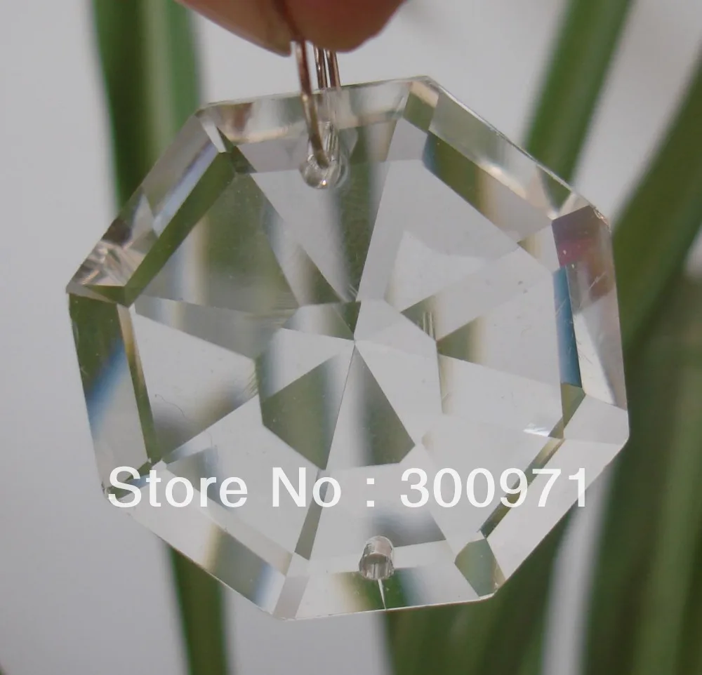 

80pcs/lot, 35MM octagon cut Crystal Loose Beads , material for Crystal Garlands/ Strand, Wedding/ Cake Decor, freeshipping