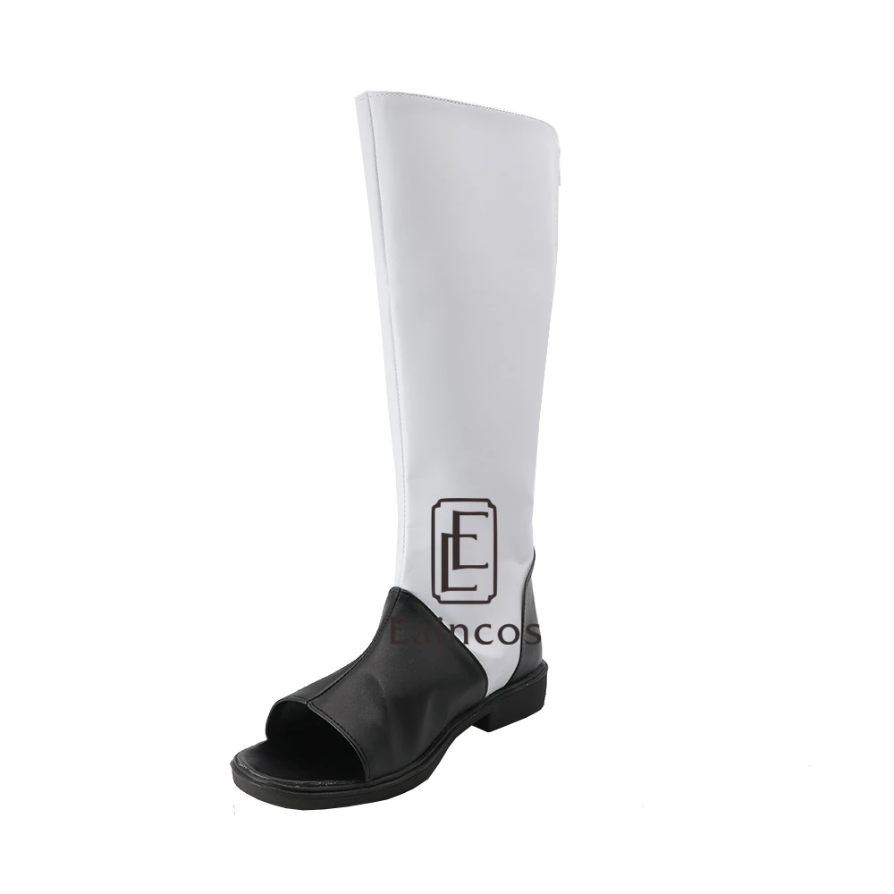 

Anime Naruto Uchiha Itachi Cosplay Halloween Shoes Black and White Peep Toe Fancy Boots Custom-made