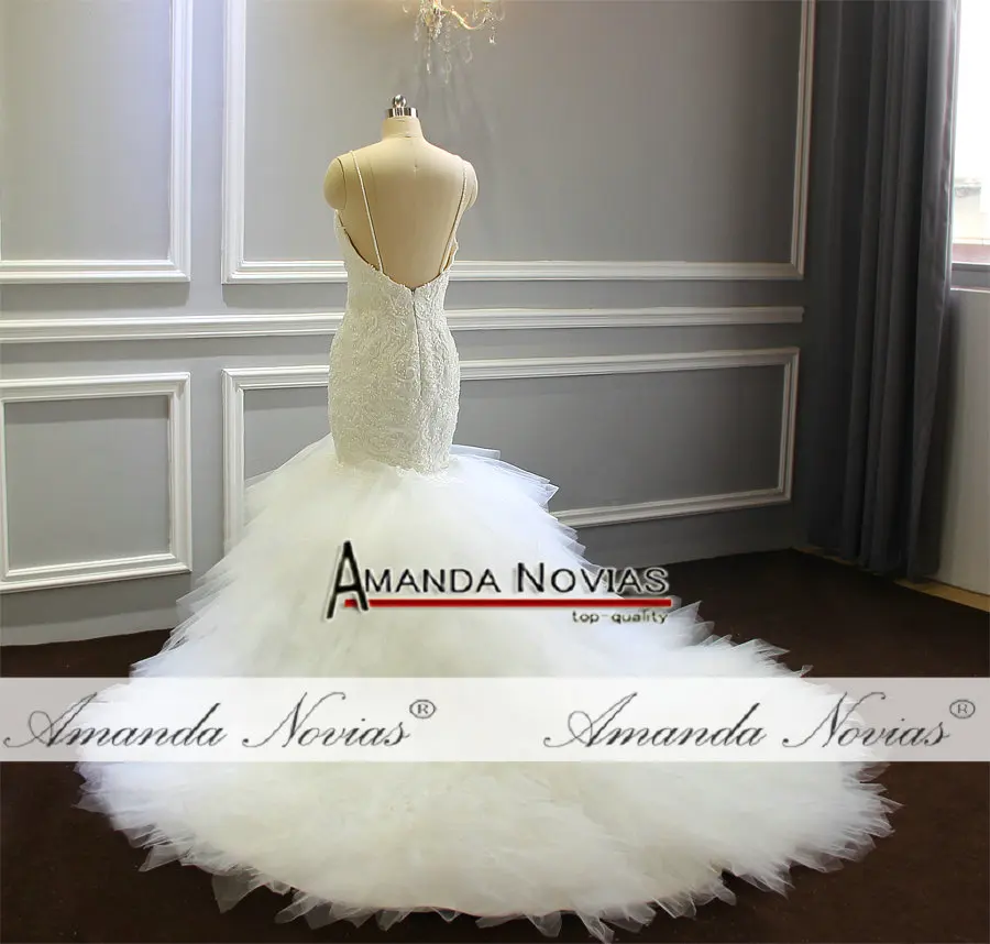 Свадебные платья русалки 2019 платье невесты на бретельках с оборками реальная