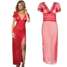 Женское нижнее белье, вечернее платье, длинный халат, прозрачный спортивный костюм, сексуальное нижнее белье, прозрачное однотонное красное