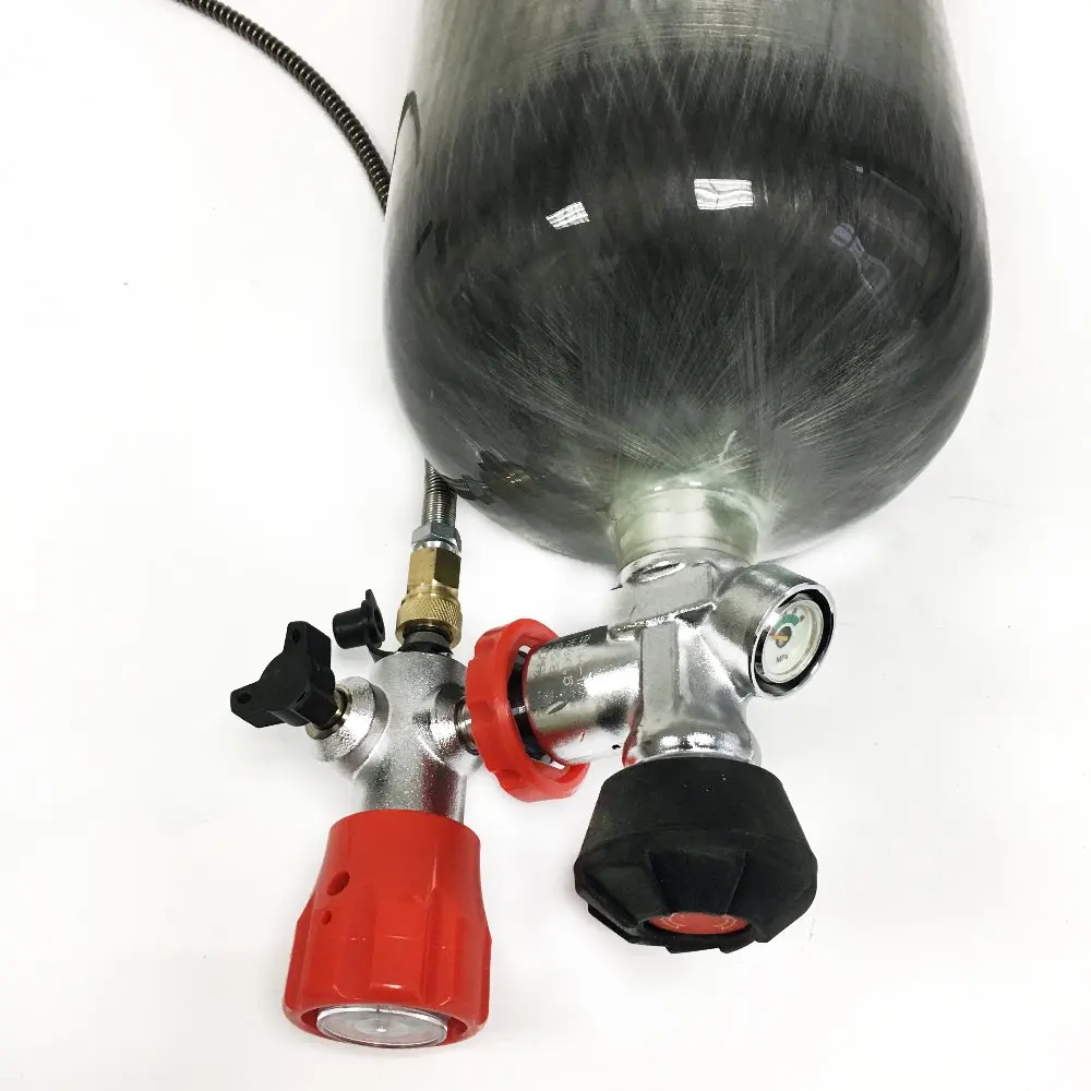 AC109301 diving balloon 9L hpa tank 300bar CE pcp air paintball tank mini scuba carbon fiebr material with din valve ACECARE
