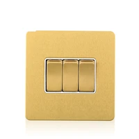 cognag screwless stainless steel panel 3 gang 1 way uk wall light switch home use