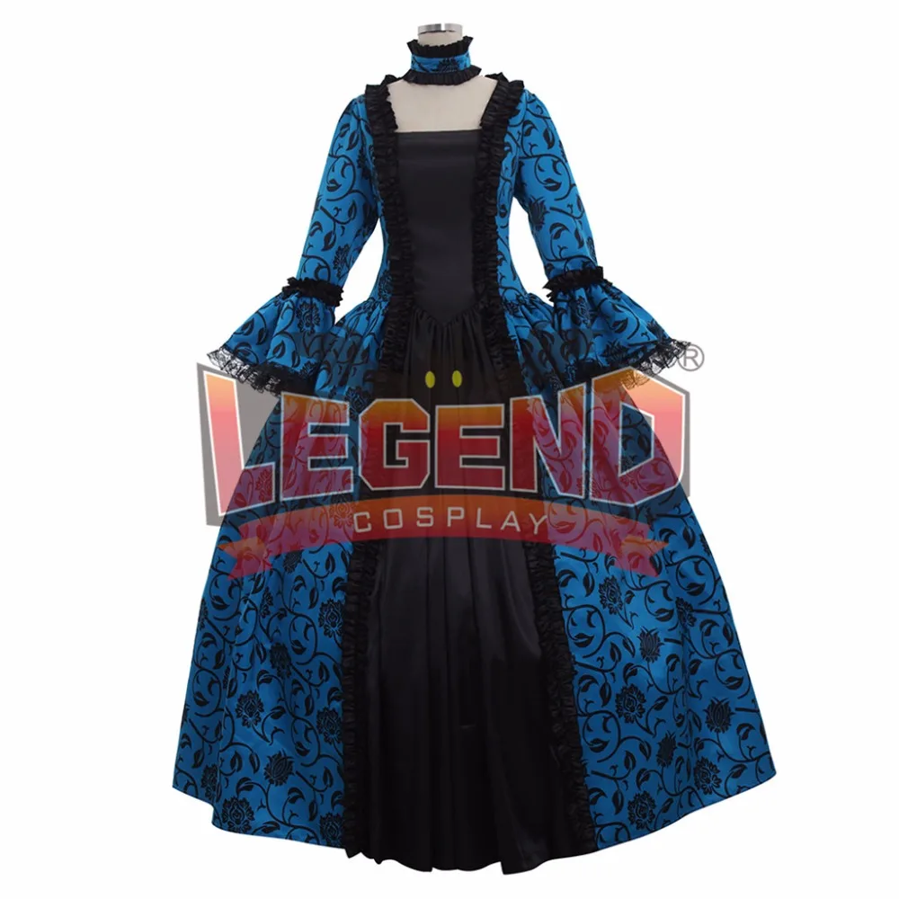 

Длинное платье в стиле ренессанс, средневековый карнавал, Готический викторианский маскарадный костюм, голубое платье в стиле рококо