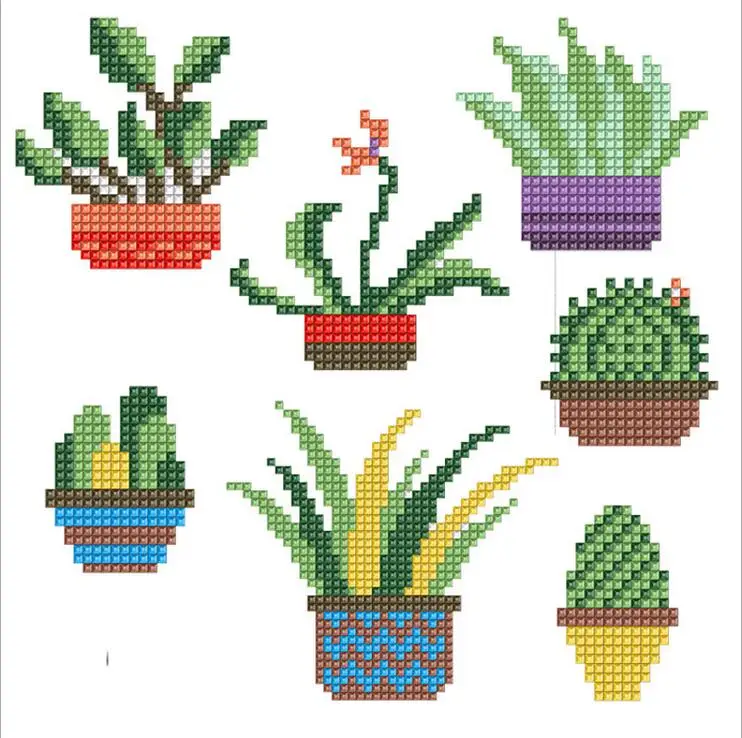 Зеленые наклейки с растением бесплатно Алмазная картина новые детские