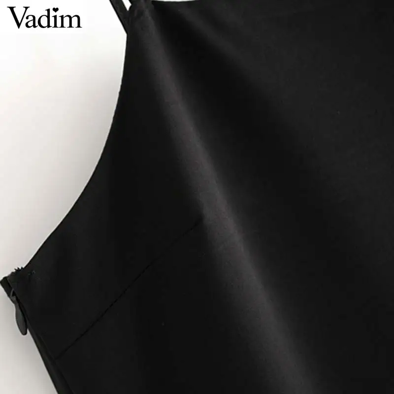Женское элегантное платье vadim Черные Длинные Комбинезоны с боковой молнией без