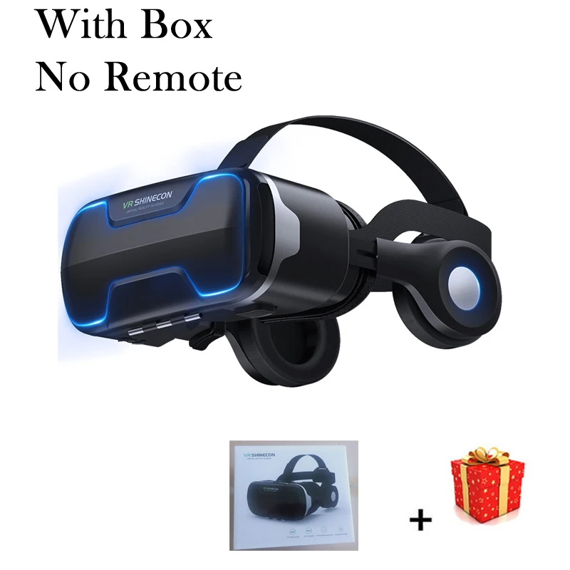 With Box No Remote VR Shinecon G02ED шлем 3D очки Виртуальная реальность гарнитура для iPhone Android смартфон очки шлем Lunette набор - Цвет: With Box No Remote