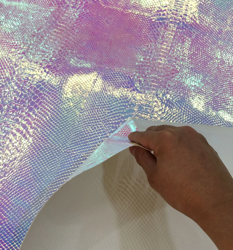 Модная голографическая искусственная змеиная кожа материал из искусственной