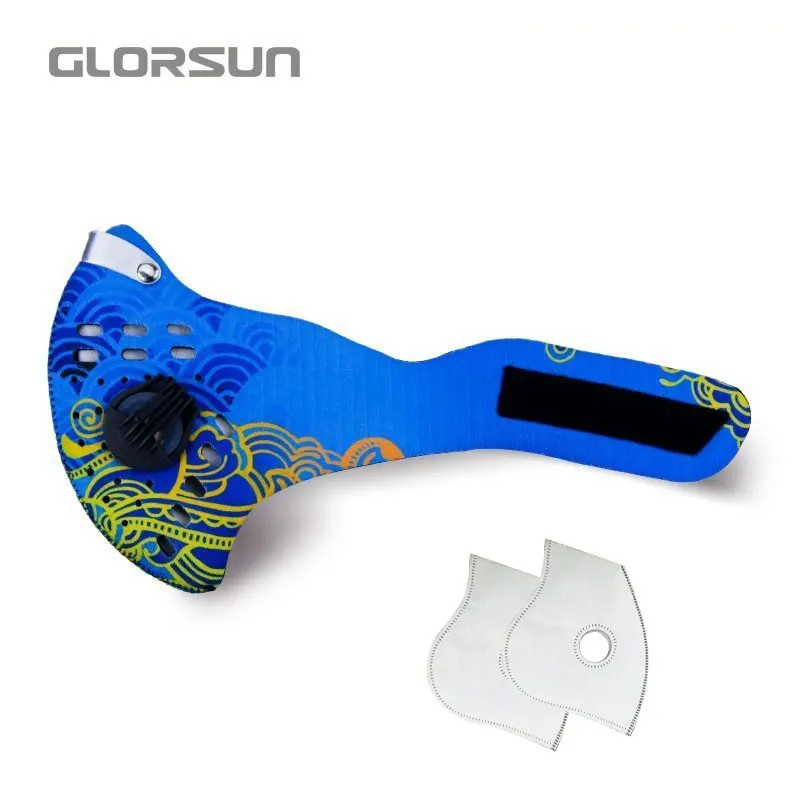 GLORSUN маска на заказ из неопрена n99 анти-пм2, 5 мотоциклетная велосипедная черная моющаяся маска для рта для занятий спортом - Цвет: 005E022