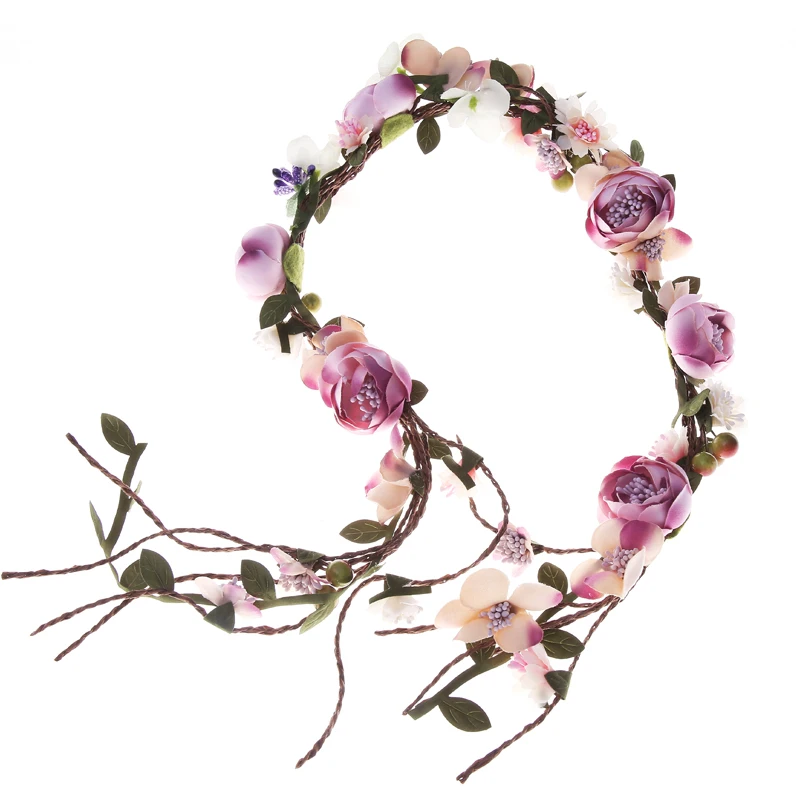 Цветочная корона свадебные аксессуары для волос невесты венок повязка на голову