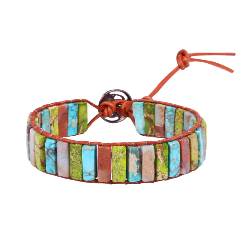 Новинка 2019 Энергетический Браслет из натурального камня кожаный браслет для