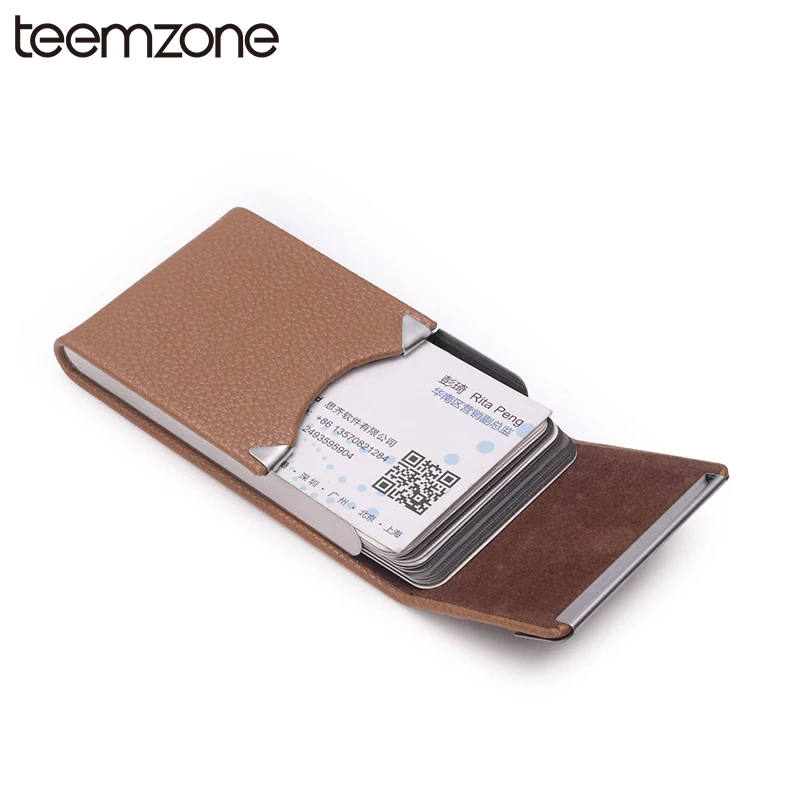 Трендовый мужской кожаный чехол унисекс из нержавеющей стали с застежкой для