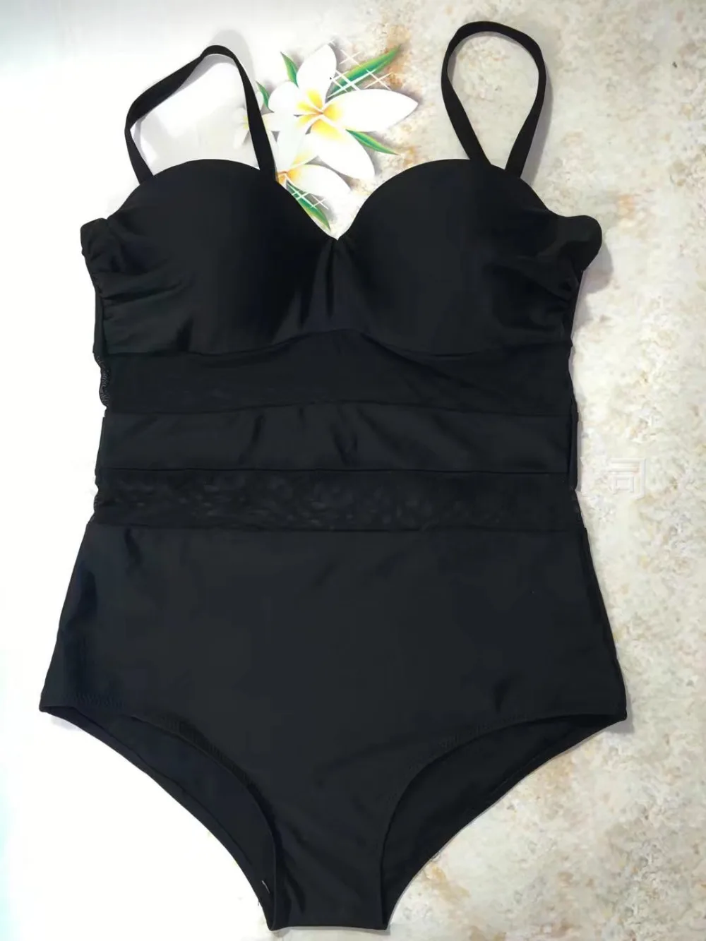 Для женщин купальник с большой Размеры одноцветное Провода Бесплатные одним Pieces
