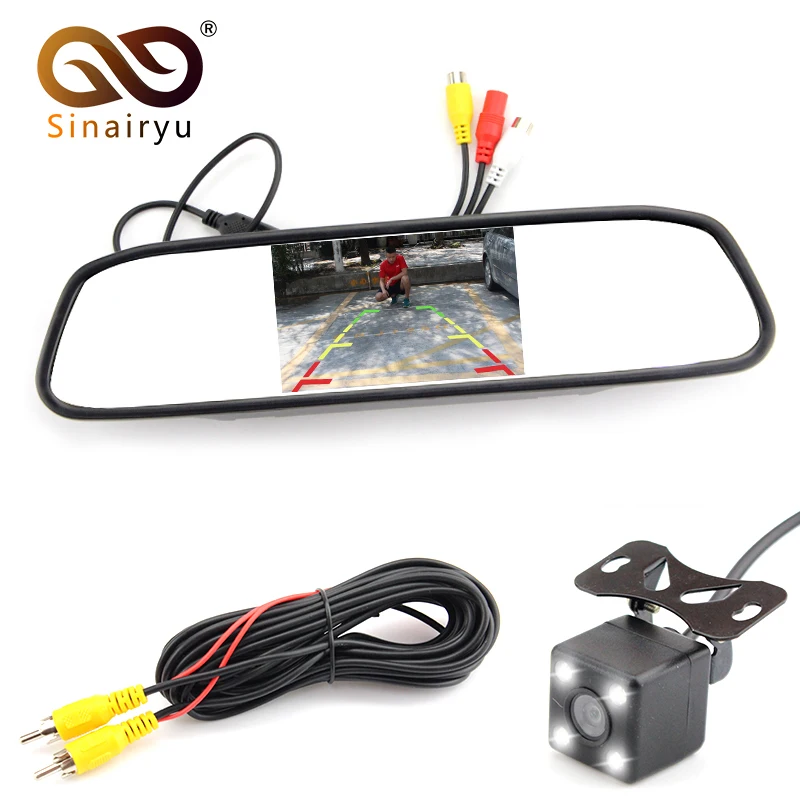 Univeral 4 3 дюймов TFT lcd авто зеркало заднего вида монитор парковка + ночного видения