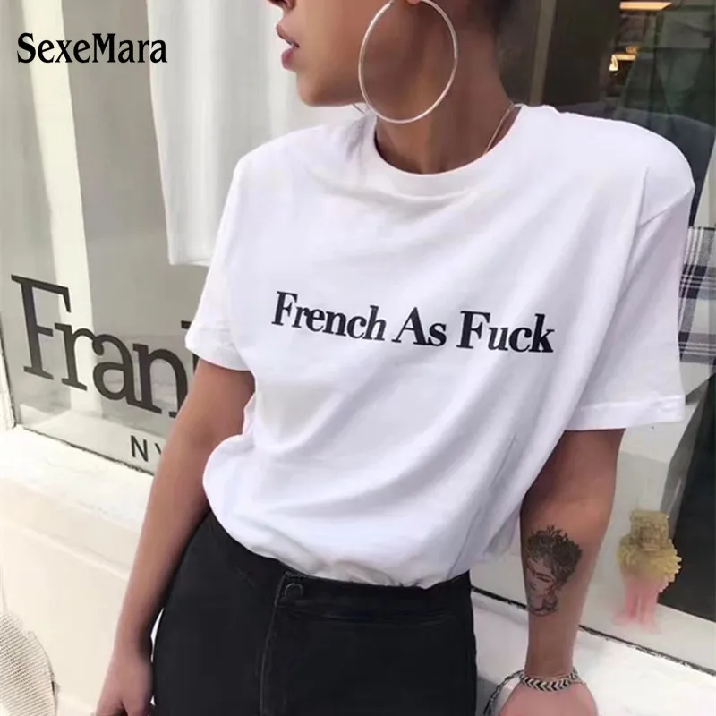 Blusa Limited tumblr футболки Для женщин Лето 2017 г. Забавный Плюс Размеры Костюмы Письмо