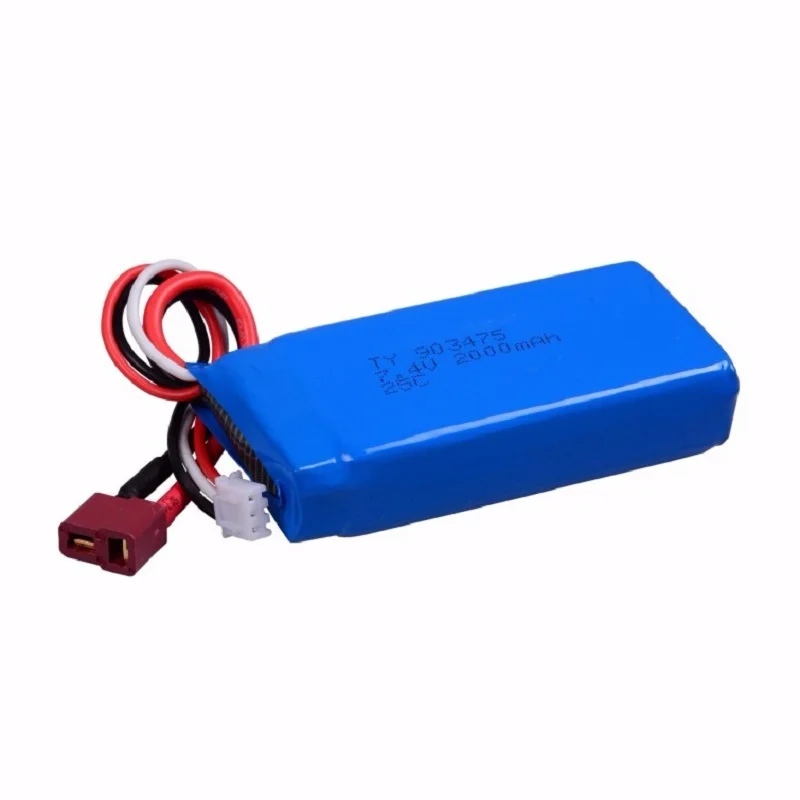 Аккумулятор 7 4 в 2000 мАч для Wltoys 12428 12423 L202 K959 запчасти радиоуправляемых