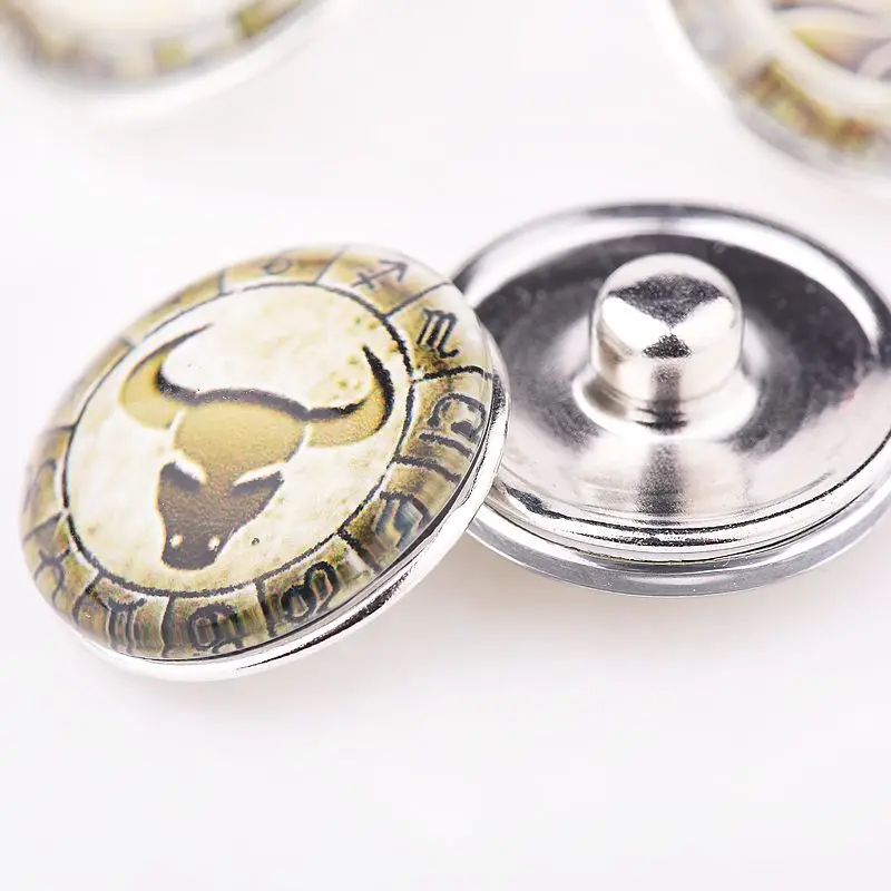 12 шт./лот смешанные стили винтажные созвездия узор кнопки подходят для браслета