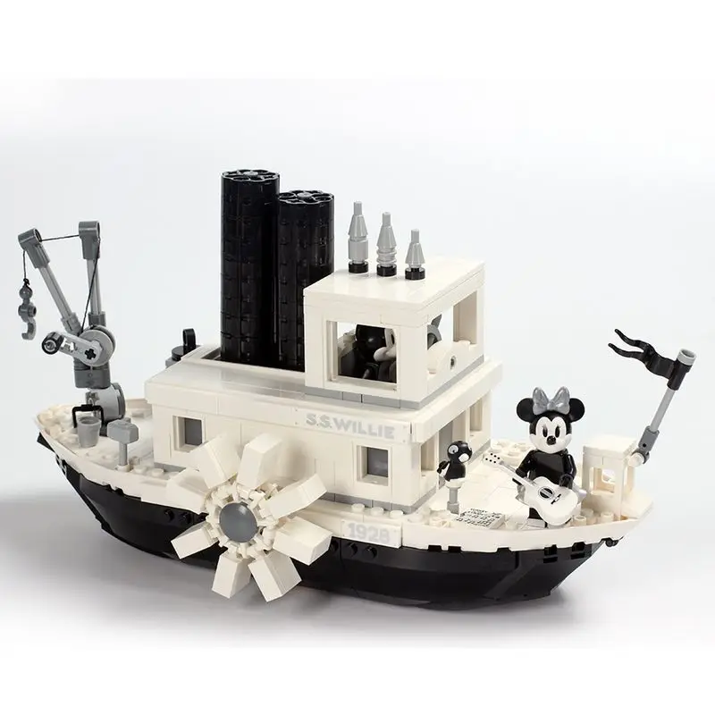 H & HXY 3025 842 штук идеи Steamboat Willie Movie fit legoings 21317 строительные блоки кирпичи игрушки