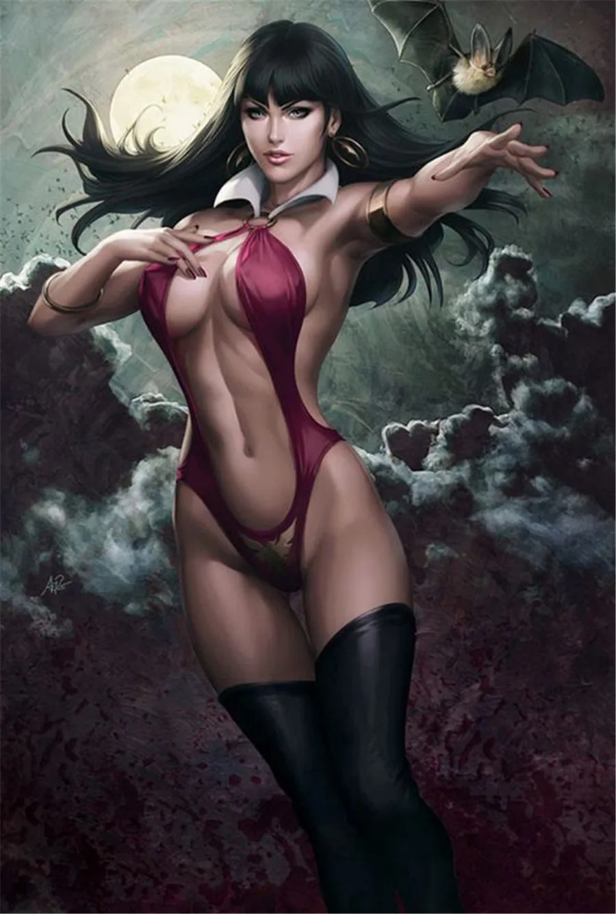 Картина Vampirella из холста премиум формата с изображением статуи декор для гостиной
