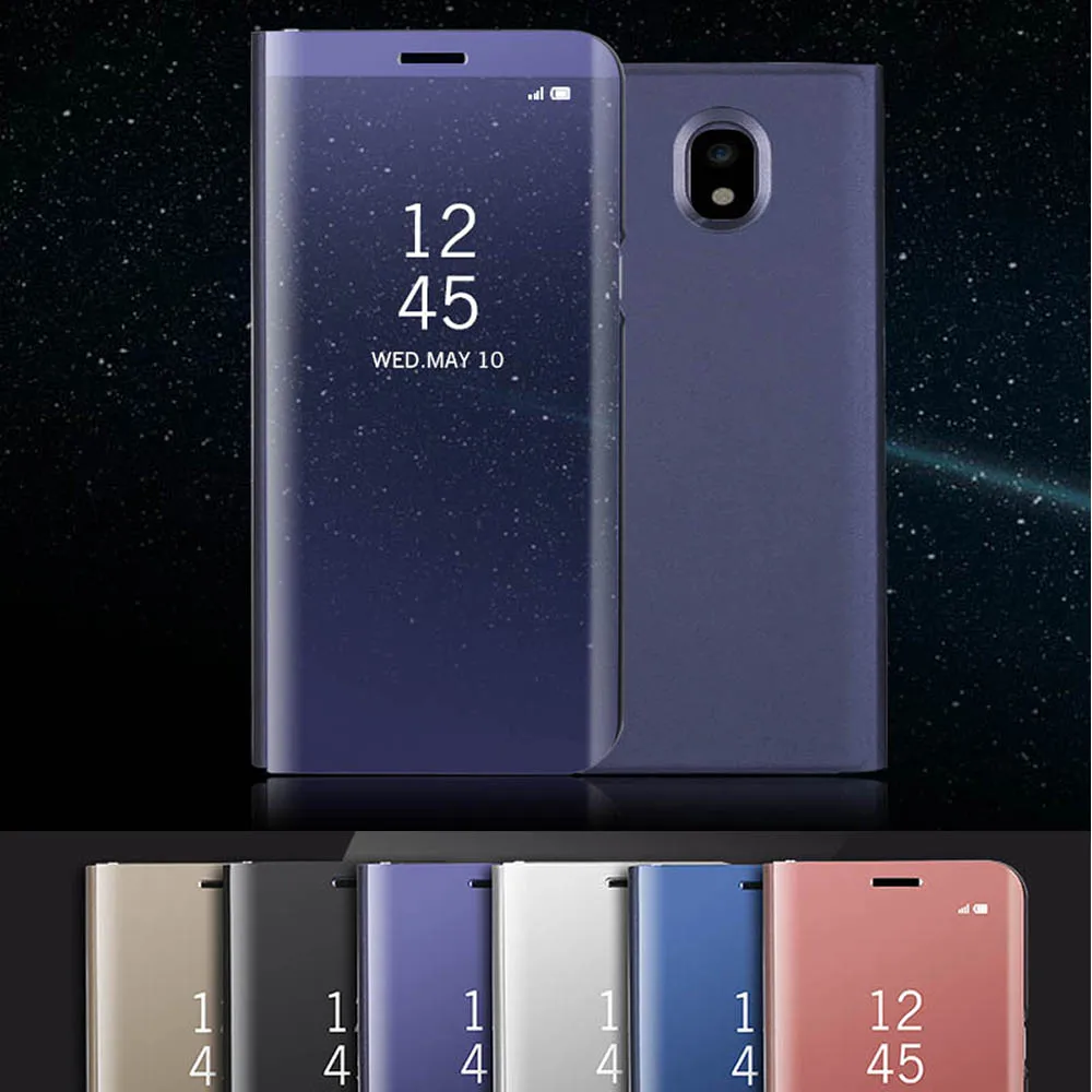 Для Galaxy J3 Pro/J3 2017 (J330) Модный чехол для макияжа зеркальная кожа откидная крышка