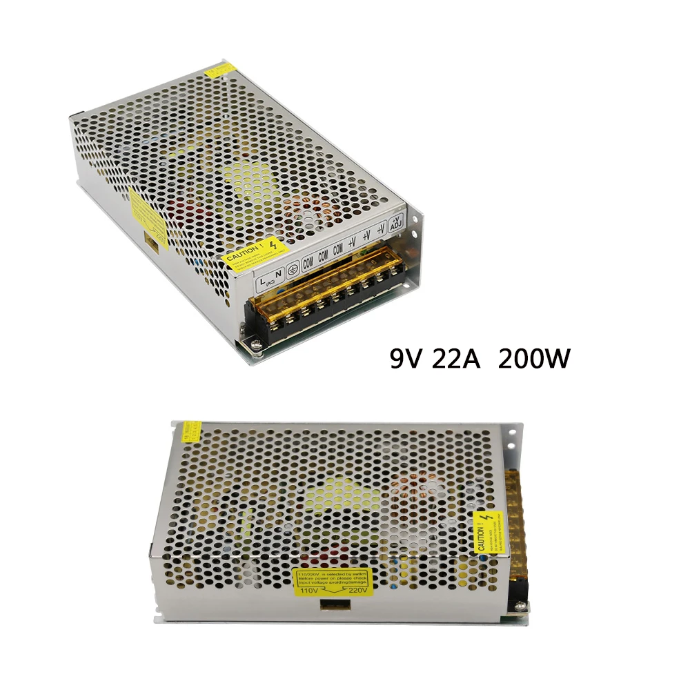 DC9V 2A/3A/5A/22A/30A Регулируемый импульсный источник питания AC110V 220V к DC 9v светодиодный