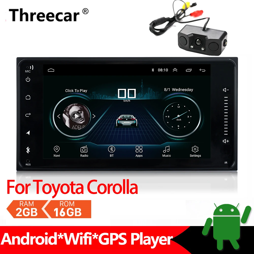 Android автомобильный Радио мультимедийный плеер для Toyota Corolla стерео gps навигация 2din Mirrorlink Android Bluetooth автомобиль MP5 2+ 16 Гб