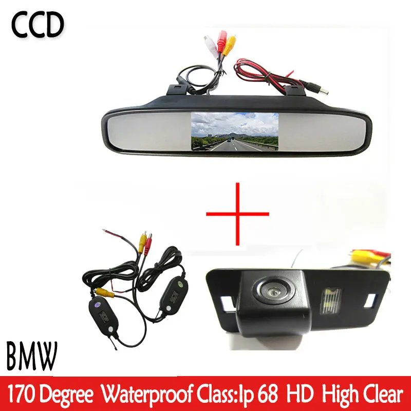 Беспроводная CCD камера для BMW 1357 series X3 X5 X6 Z4 E39 E53 E46 с 4 3 дюймовым зеркалом заднего