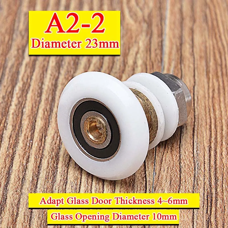 A2-2 Diameter 23mm Абсолютно новые 4 шт ролики для душевой двери/полозья/колеса/шкивы запасные части 4 стиля на выбор - Цвет: A2-2 Diameter 23mm