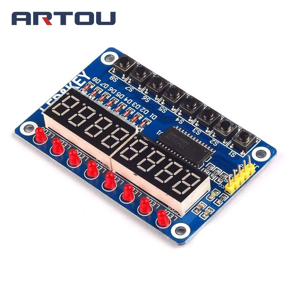 Модуль TM1638 ключ дисплея для AVR Arduino новая 8 битная светодиодный вая Светодиодная